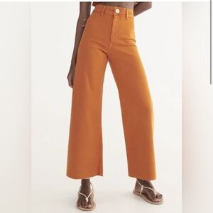 Zara High Waist brown orange jean size 6